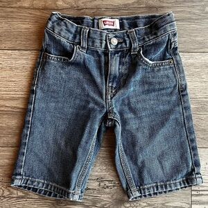 Levi’s Toddler Boy Medium Wash Denim Jean Shorts with Snap Button Size 3T